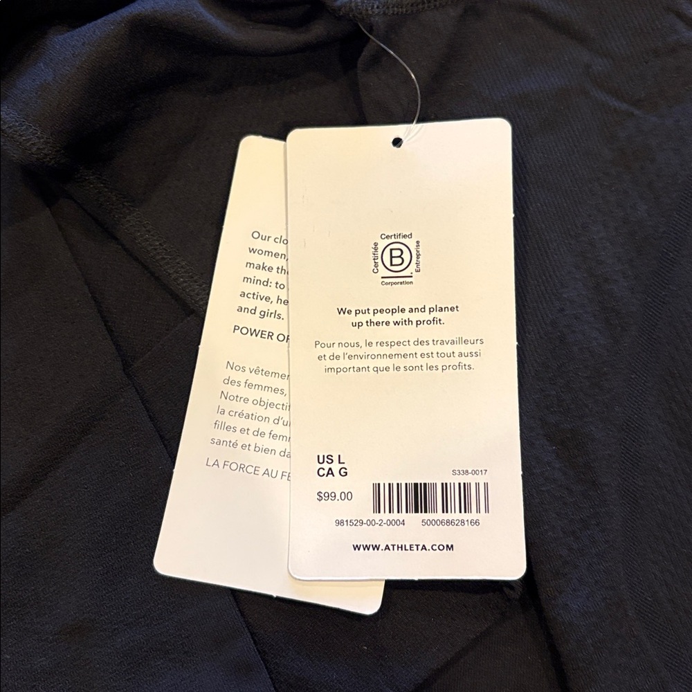 Athleta Woman’s L Black Momentum 1/2 Zip Solid Pullover NWT - Picture 4 of 5